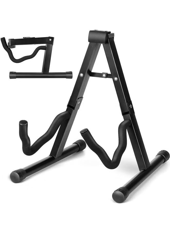 وقف الغيتار ، قابل للطي المحمول طابق إطار وقف الغيتار المعدني العالمي للصوتية الكلاسيكية الكهربائية باس الغيتار بانجو أوكوليلي - Image 1